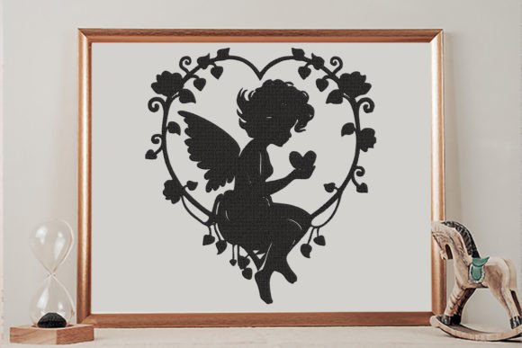 Angel Fairy in a Floral Heart