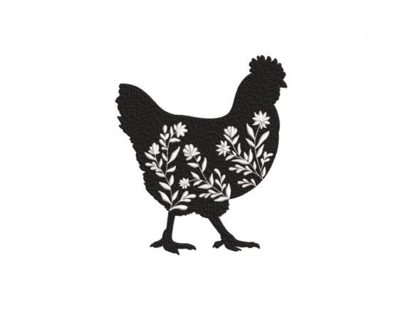 Floral Chicken: A Whimsical Holiday Embroidery