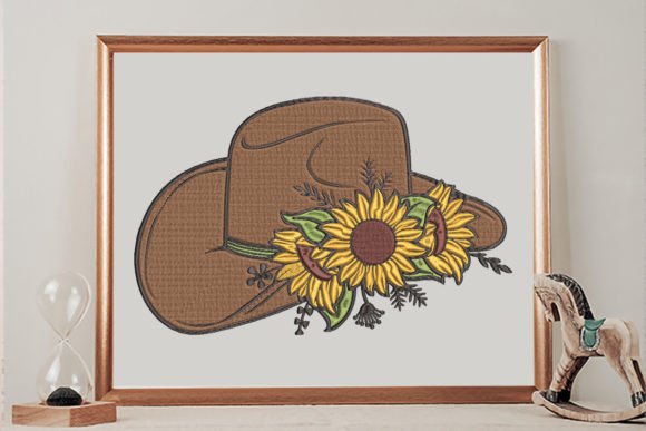 Floral Cowboy Hat with Sunflowers