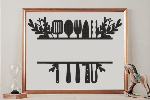 Floral Kitchen Split Text Frame