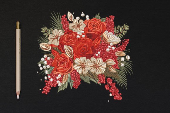 Flowers Bouquet Embroidery Design